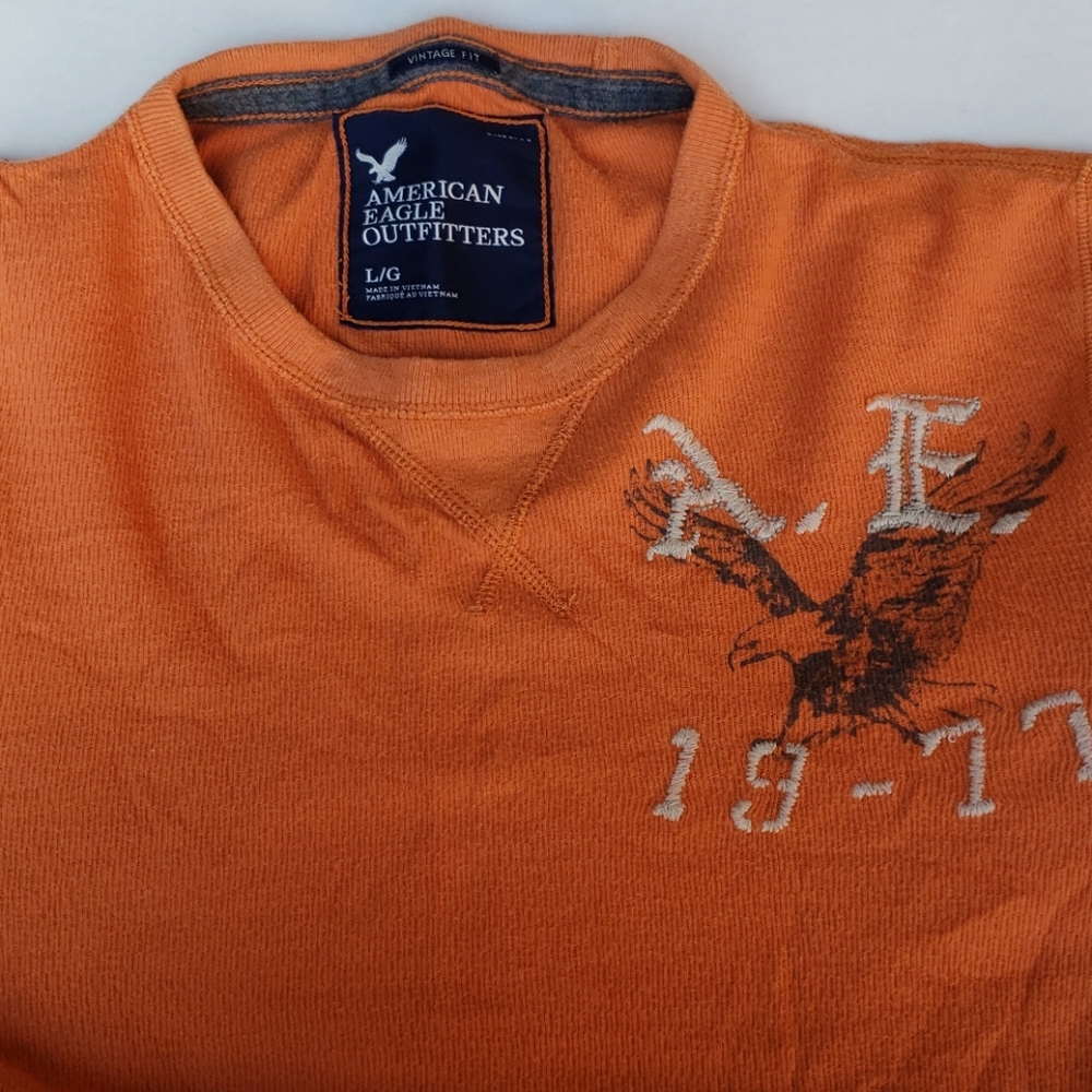 American Eagle Long Sleeve Orange Shirt - Picture 3 of 3